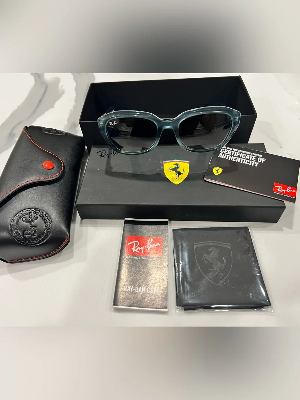 RARE Ray-Ban Kids x Scuderia Ferrari Sunglasses Complete Set 🕶️🏎️
